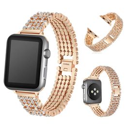 Accessoires Diamant Strass Bling Bracelet Pour Apple Watch Band 3842mm Bracelet En Métal En Acier Inoxydable Pour iWatch 5 6 SE 4044mm Fhxbd14