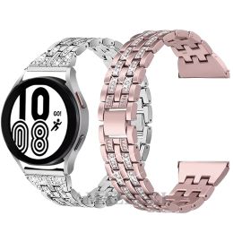 Accessoires Bracelet de montre en diamant pour Samsung Galaxy Watch 4/5/6 40MM 44 46 42MM Active 2 Gear S3 Bracelet en métal pour Galaxy Watch 6 44mm