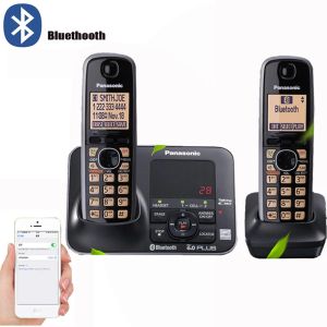 Accesorios Teléfono inalámbrico digital con Bluethooth Respuesta Máquina Hand Free Correo de voz Valor retroiluminado Teléfono inalámbrico LCD Teléfono para la oficina Home Black