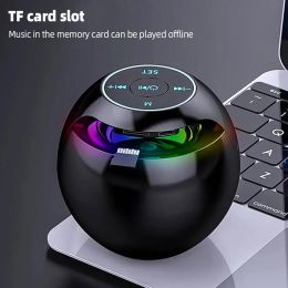 Accessoires ALLOGNE LED numérique TF / FM Radio Bluetooth haut-parleur Round au cheminement Night Light Colorful Light Music Play Home Table Clock