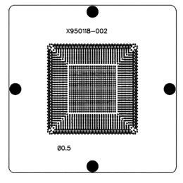 Accessoires directe verwarming 8080 9090 mm stencil voor x950118 x950118002 0,5 mm game console display chip cpu bga stencil -sjabloon reballing naar