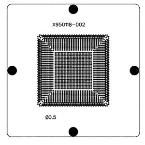 Accessoires directe verwarming 8080 9090 mm stencil voor x950118 x950118002 0,5 mm game console display chip cpu bga stencil -sjabloon reballing naar