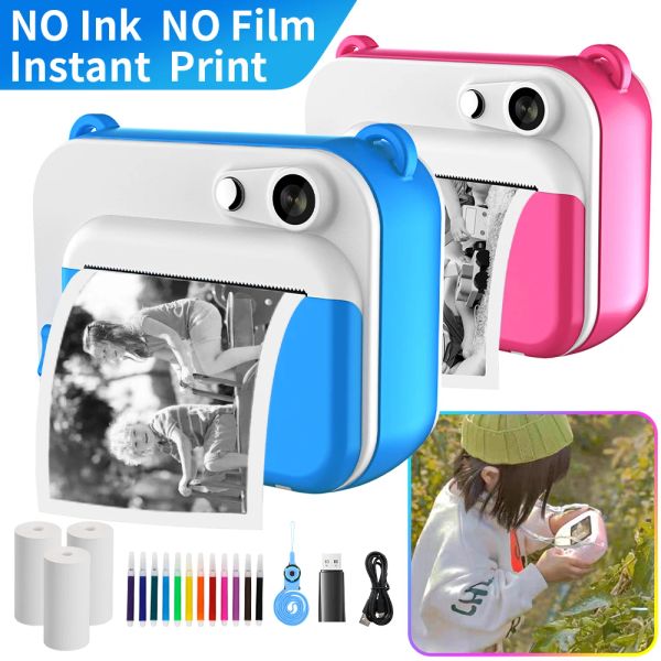 Accessoires diy gamin instantané imprimement caméra thermale appareil photo numérique photo appareil photo girls girn enfant caméra vidéo cadeau d'anniversaire garçon