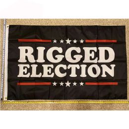 Accessoires Donald Trump Flag LIVRAISON GRATUITE 2024 Don Jr Fix Rigged Election USA Sign 3x5' yhx0080