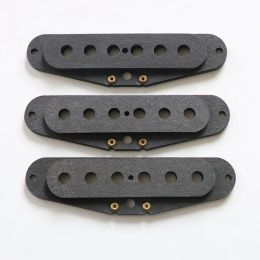 Accessoires Donlis 48/50/52mm 3sets / pack Single Coil St Guitar Pickup Fiber Plates Flatwork en couleur noire pour les pièces de ramassage bricolage