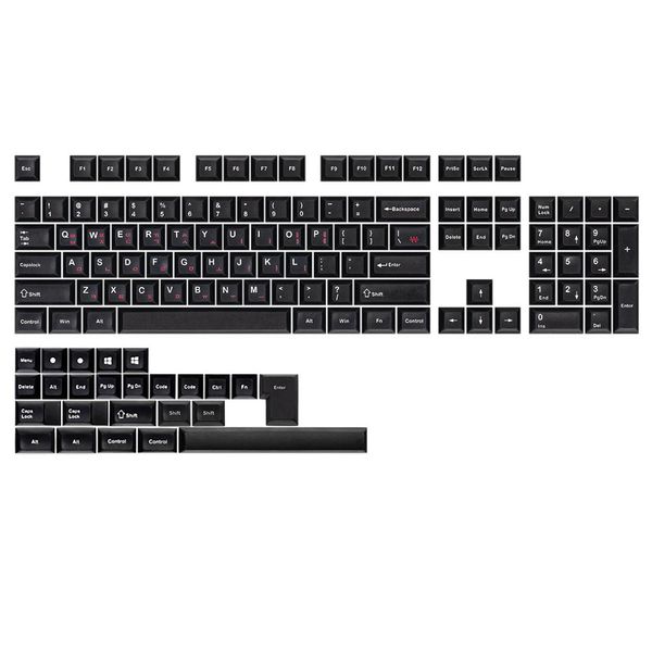 Accesorios Teclas negras DSA, tapa de teclado de material pbt, caracteres japoneses y coreanos para teclados mecánicos con interruptor MX