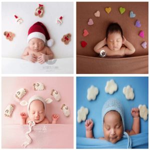 Accessoires DvotInst pasgeboren fotografie Props voor Babyqc Creative Handmade Wool Rainbow Stars Sheep Christams Studio Shooting Photo Props