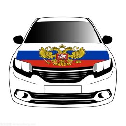 Accessoires drapeau de la fédération de russie couverture de capot de voiture 3,3x5 pieds/5x7 pieds 100% polyester, bannière de capot de voiture
