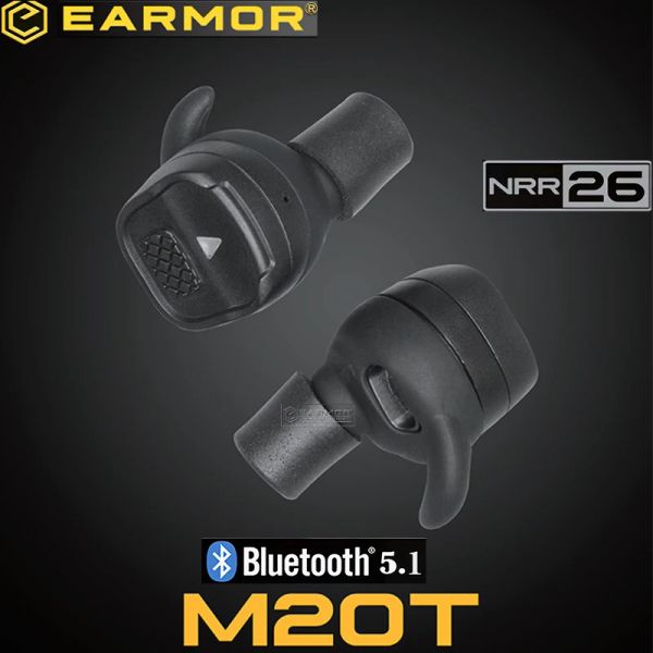 Accessoires Earmor M20 T CHEPHONES BLUETOTH sans fil Airsoft Tactical Headphones Shooting Noise Annuling Plugs Hearing Protector