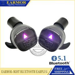 Accesorios Earmor M20T Bluetooth Auriculares tácticos Electronic Antinoise Paplugs NoiseCancelling para disparar protección auditiva (negro)