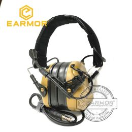 Accessoires Earmor M32 Mod4 Coyote Brown Tactical Headphone Protection auditive Protection de prise de vue avec une amplification sonore de microphone