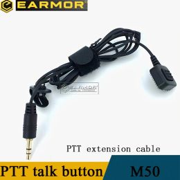 Accessoires Earmor M50 Casque tactique PTT Bouton de doigt étendu militaire PTT Finger Talk Button Adaptateur M51 Compatible Tactical Gear