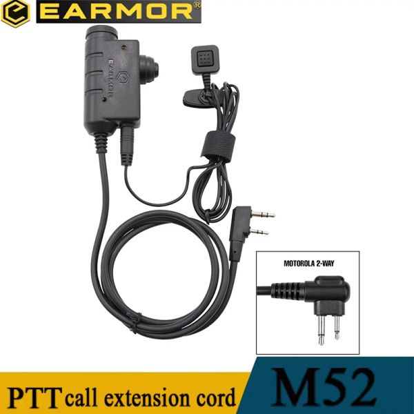 Accessoires Earmor M52 Military Headset PTT Adaptateur Tactical Communication Headset PTT Adaptateur pour Airsoft Earmor MSA SORDIN / 3M PELTOR