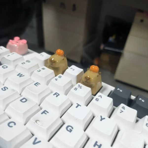 Accesorios Echome Cute Capybara KeyCap Anime Key Tap Tap Tape de teclado Keyboard de resina 3D Capacita para teclas Kawaii para teclado mecánico Accesorios