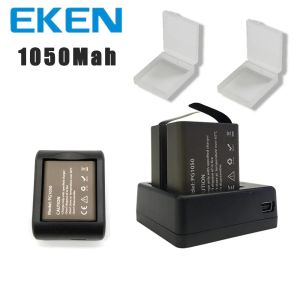 Accessoires Eken 2PCS / SET 3.7 V PG 1050MAH Batterie pour Eken Sjcam Action Camera H9R H8R H6S H5S H3R C30 F68 SJ4000 avec chargeur à double batterie