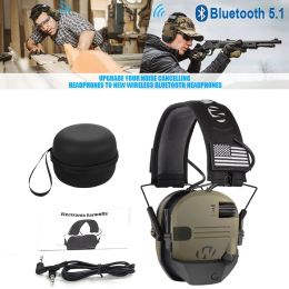 Accessoires Electronic Hunting Earmluffs avec 5.1 Bluetooth Outdoor Noise Reduction Antitinise Tactical Earphone Protection auditive