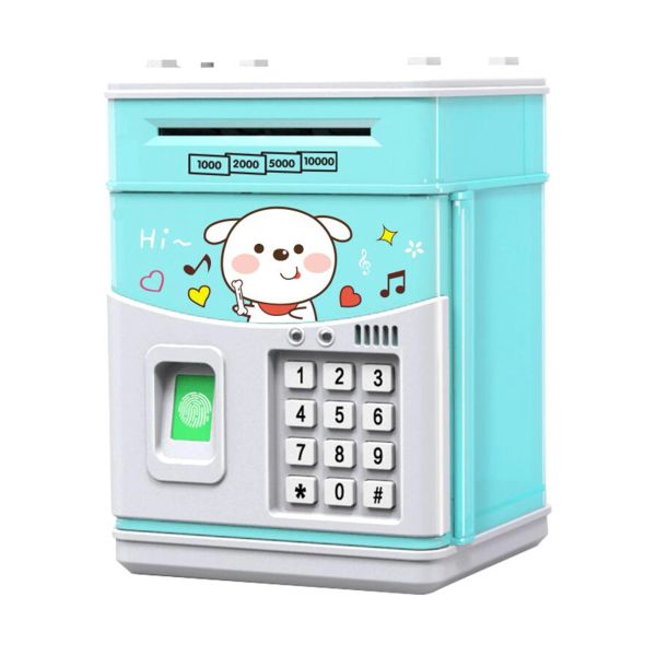 Accessoires Electronic Piggy Bank Mini Boîte d'épargne ATM avec mot de passe Simulaté d'empreintes digitales Banque monétaire pour les pièces de caisse Auto Scroll Papier pour les enfants