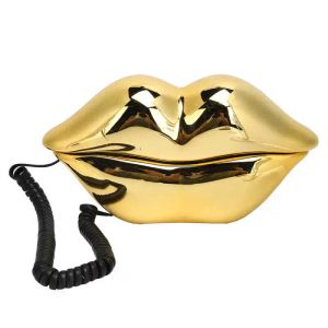 Accessoires électroplate de la forme de lèvre dorée Téléphone du téléphone fixe du téléphone fixe