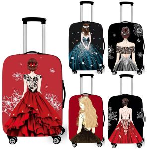 Accessoires Elegent Dames Print Buggage Protective Cover Women Women Travel Baggage Couvrettes Couvoirs de valise élastique pour voyager