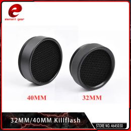 Accessoires élément tactique 32 mm 40 mm AirSoft Killflash Antireflection Sunshade Protective Bid Visul Rifle Scope Kill Flash Cover Cap