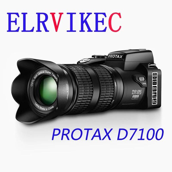 Accesorios Cámara digital HD Elrvikec Protax D7100 Cámara de vídeo Slr profesional con enfoque automático de 33 millones de píxeles Zoom óptico de 24x Tres lentes