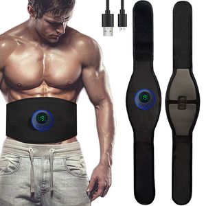 Accessories EMS Muscle Stimulator Abs Abdominal Trainer Toning Belt USB Recharge Body Belly Weight Loss Home Gym Fitness Equiment Unisex 230307