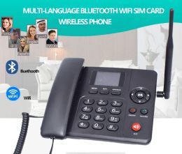 Accessoires Engelse Russische talen draadloze telefoons met wifi GSM Sim Card 2G 3G 4G draadloze vaste telefoon Desktop Telefoon voor kantoorhuis