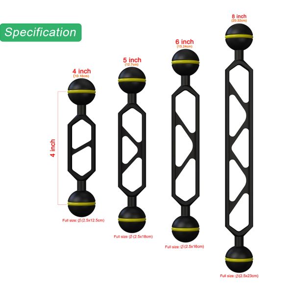 Accessoires Essential Diving Photography Discing Dual Ball Joint Amm Lighting System System ACCESSORIE ANLE RÉGLABLE