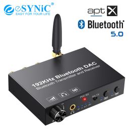 Accessoires Esynique 192KHz DAC Bluetooth Compatible 5.0 Récepteur d'émetteur Digital Wireless To Analog Audio Convertisseur avec APTX Low