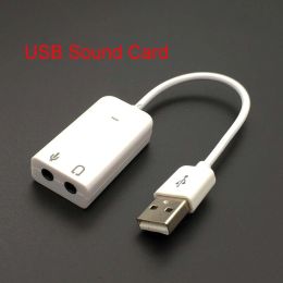 Accesorios Adaptador de tarjeta de sonido de audio USB externo 7.1 Canal virtual con micrófono de cable Tarjetas de sonido de interfaz de 3.5 mm