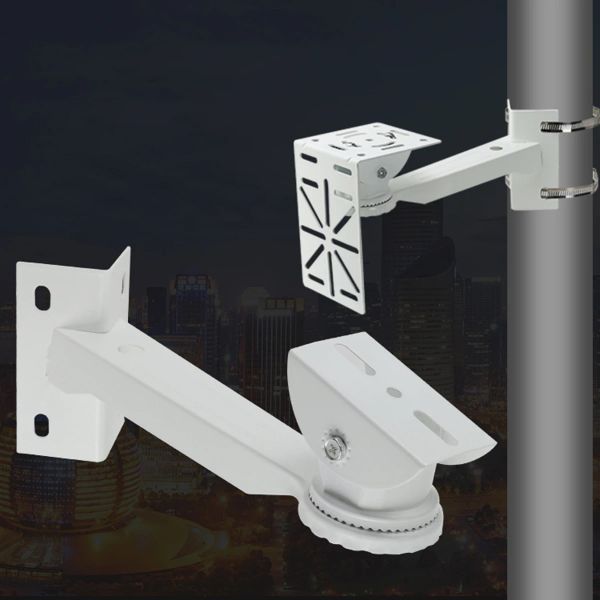 Accesorios Montaje de pared externo Montaje de aluminio Aleación Estable Seguridad Cámara de seguridad Soporte con adaptador de forma L placa de acero