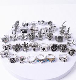 Accessoires Fashion Jewelryrings 50pcslot Punk Gothic Snake Owl Skull Animal Silver plaqué anneaux pour femmes Men Mix Style Vintage 1494956