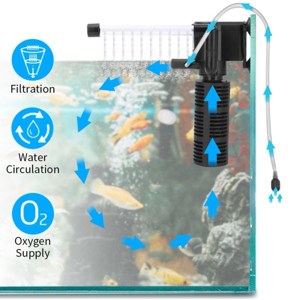 Accessoires d'aération pour Aquarium, filtre Submersible, purificateur d'eau, éponge à vagues