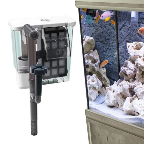 Accessoires filtre pour Aquarium cascade suspendue à une pompe à oxygène externe filtre à eau qualité de l'eau Pure pour Aquarium Mini filtre pour Aquarium