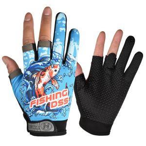 Accessoires gants de pêche femme hommes protection de pêche universelle gants anti-aslip trois doigts