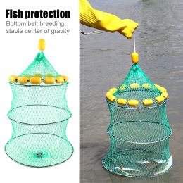 Accessoires de pêche net plié piège cage en acier métal monte en maille de pêche à la pêche au crabe écrevisse capteur piège à crevettes accessoires accessoires