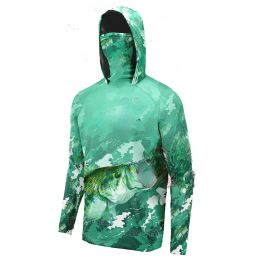Accessoires de pêche des chemises UPF 50+ chemise de pêche à capuche pour hommes avec masque UV Hoodie Men de pêche à capuche à capuche à capuche respirante