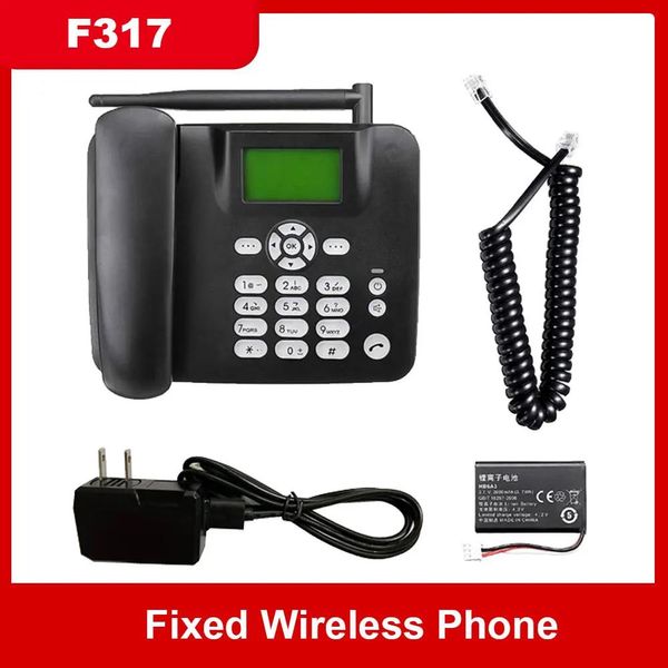 Accessoires Téléphone fixe sans fil 2G Support téléphonique de bureau GSM 850/900/1800/1900MHZ Carte SIM Téléphone sans fil avec antenne Radio Alarme Cloc