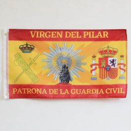 Accessoires drapeau d'espagne avec croix de bourgogne empire espagnol Cruz De San Andres Virgen Del Pilar patron de la garde civile