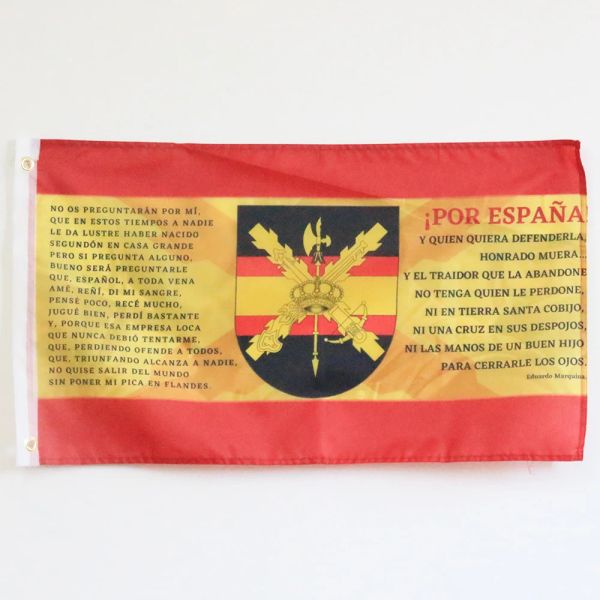 Accessoires Drapeau de l'Espagne avec l'ombre de la Croix de Bourgogne et le bouclier de la Légion de l'Armée Espagnole Bannière