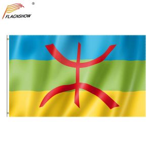 Accesorios Flagnshow Bandera bereber del norte de África, 90x150cm, banderas amazigh