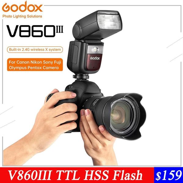 Acessórios flash v860iii godox para sony nikon canon fuji olympus pentax câmera v860 iii speedlight ettl hss speedlite no flash da câmera