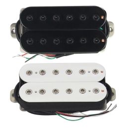 Accessoires Fleor Alnico 5 Primon de pont de guitare Double bobine Humbucker Pickup 14K 4Wires, noir ou blanc