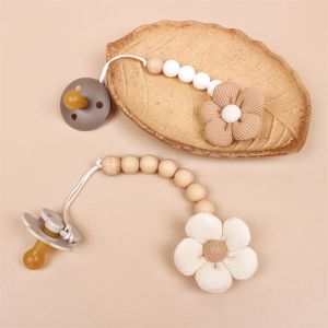 Accessoires Fleur Baby Silicone Bead Pacificier Clip chaîne de maître de mamelon mannequin Nouveau-né les clips BPA de dentition gratuits