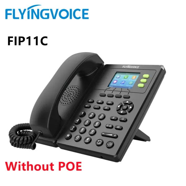 Accessoires FlyingVoice VoIP Téléphone FIP11C 3 SIP LIGNES TÉLÉPHONE IP TÉLÉPHONE WIFI Téléphone sans poe Bussiness Desk Phone Adaptateur inclus
