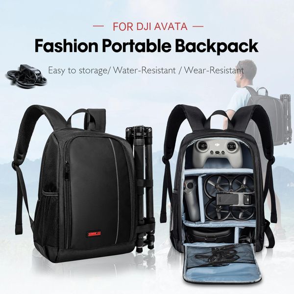 accesorios para Dji Avata Drone Negro Transpirable Impermeable Descompresión Mochila de viaje Gran capacidad Fpv Combo Accesorios Estuche de almacenamiento