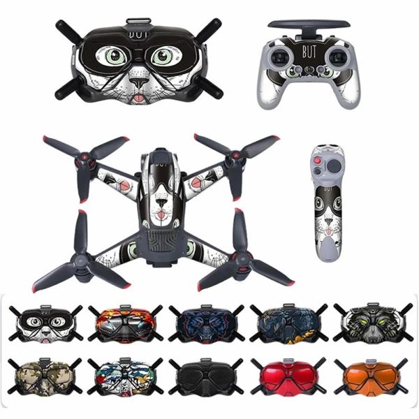 Accessoires pour DJI FPV V2 Sticker Decal Skin Protective Cover pour DJI LOGGLES DRONES ACCESSOIRES DE CARBON SLITCHERS EN FIBRE DE CARBON