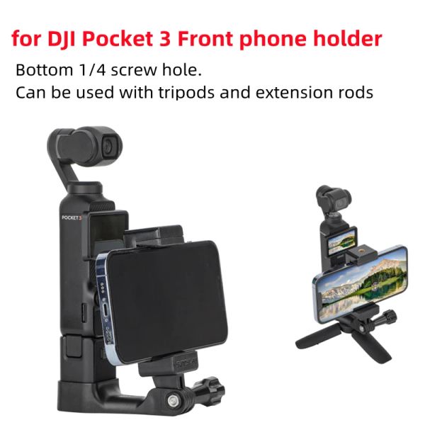 Accessoires pour DJI Pocket 3 Clip de support de téléphone avant Clip à main le support d'adaptateur d'expansion de prise de vue pour DJI Osmo Pocket 3 Accessoires