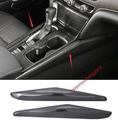 Accessori per Honda Accord 2018 Rivestimento interno a strisce del pannello del cambio in fibra di carbonio 2 pezzi
