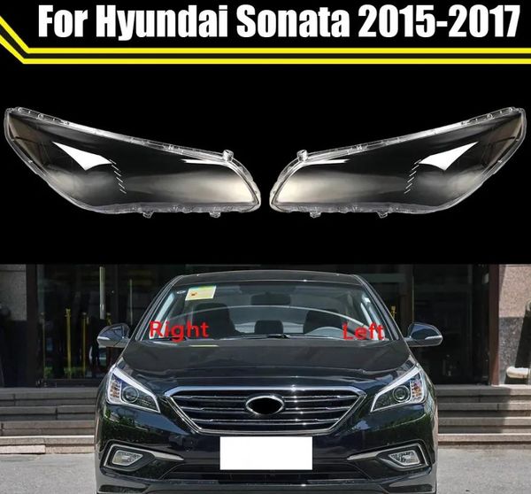 Accessoires pour Hyundai Sonata 20152017 couvercle de lentille de phare avant de voiture, coque de phare automatique, abat-jour en verre, capuchons de lampe frontale